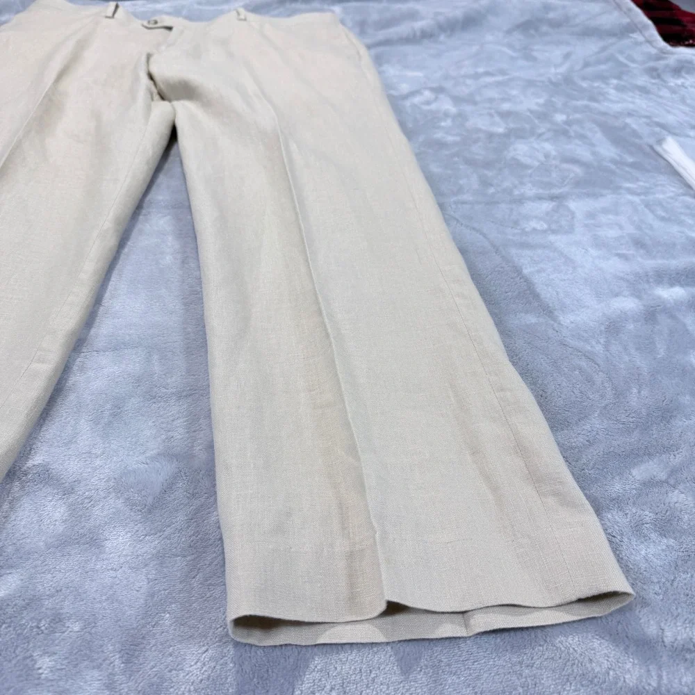 Pronto Uomo‎ Platinum Mens Beige Linen Dress Pants Size 38x30 Flat Front